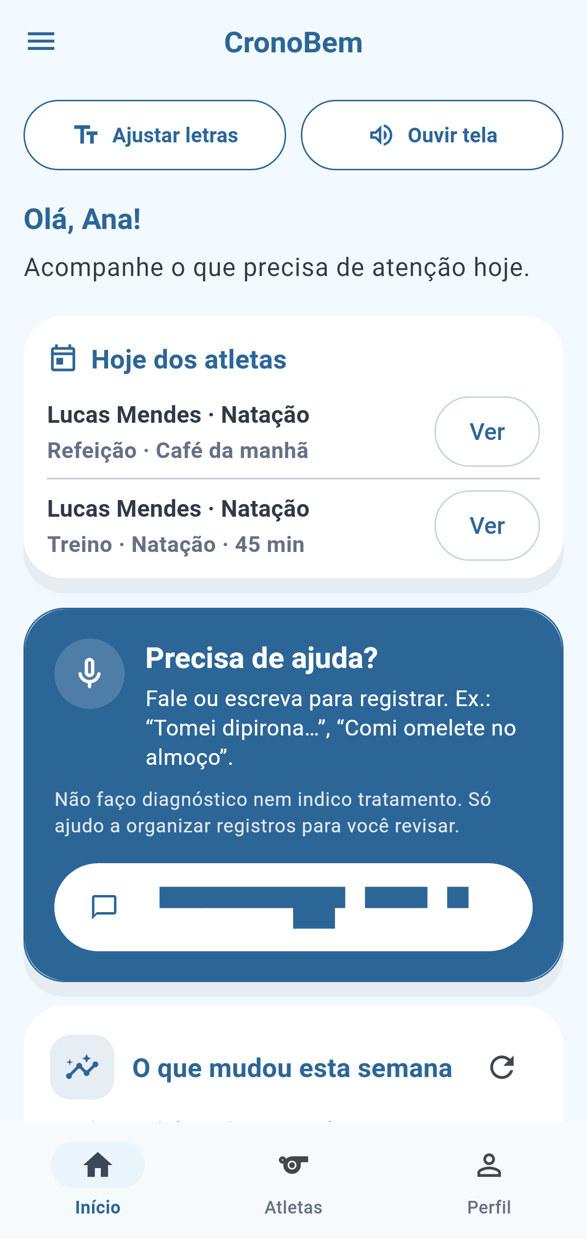 Início do Espaço Atletas